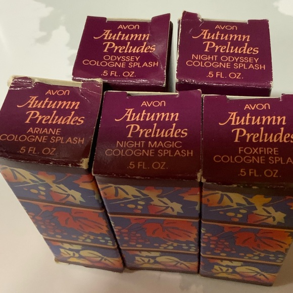 Lot  5 Avon's Cologne Splash Autumn Preludes .5 oz. VINTAGE - Picture 3 of 4